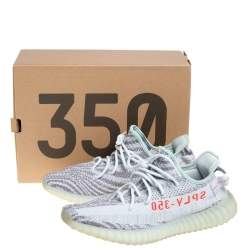 Pre Owned Yeezy x Adidas Light Blue Cotton Knit Boost 350 V2 Blue Tint Sneakers Size 44 2/3