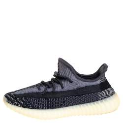 Pre Owned Adidas Yeezy Boost Knit Fabric 350 V2 Carbon Sneakers Size 42 2/3