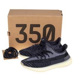 Pre Owned Adidas Yeezy Boost Knit Fabric 350 V2 Carbon Sneakers Size 42 2/3