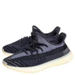 Pre Owned Adidas Yeezy Boost Knit Fabric 350 V2 Carbon Sneakers Size 42 2/3