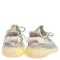 Pre Owned حذاء رياضي ييزي x أديداس بوست 350 ڨي2 ستاتيك قماش تريكو رصاصي وأبيض غير عاكس مقاس 42