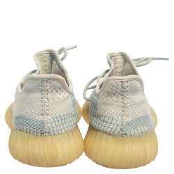 Pre Owned Yeezy x adidas Blue/White Knit Fabric Boost 350 V2 Cloud White Sneakers Size 42 2/3