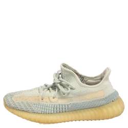 Pre Owned Yeezy x adidas Blue/White Knit Fabric Boost 350 V2 Cloud White Sneakers Size 42 2/3