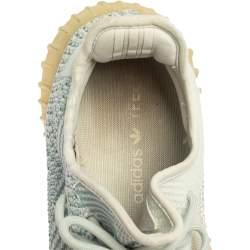 Pre Owned Yeezy x adidas Blue/White Knit Fabric Boost 350 V2 Cloud White Sneakers Size 42 2/3