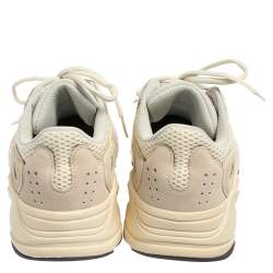 Pre Owned Yeezy x adidas White Mesh And Suede Boost 700 Analog Sneakers Size 42 2/3