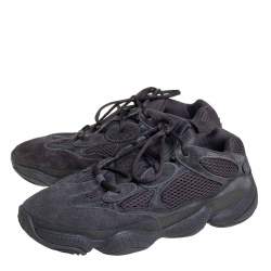 Pre Owned حذاء رياضي ييزي x أديداس 500 يوتيليتي شبكة وسويدي أسود مقاس 42 2/3