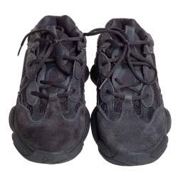 Pre Owned حذاء رياضي ييزي x أديداس 500 يوتيليتي شبكة وسويدي أسود مقاس 42 2/3