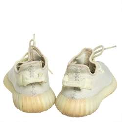 Pre Owned Yeezy x Adidas Yellow Knit Fabric Boost 350 V2 Butter Sneakers Size 37 1/3