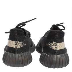 Pre Owned Yeezy x Adidas Core Black/White Knit Fabric Boost 350 V2 Sneakers Size 43 1/3