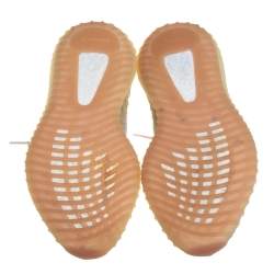 Pre Owned Yeezy x Adidas Green Citrin Cotton Knit 350 V2 NR Sneakers Size 42