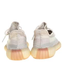 Pre Owned Yeezy x Adidas Green Citrin Cotton Knit 350 V2 NR Sneakers Size 42