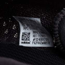Pre Owned Yeezy x adidas Dark Grey Knit Fabric And Mesh Boost 350 V2 Cinder Sneakers Size 45.5