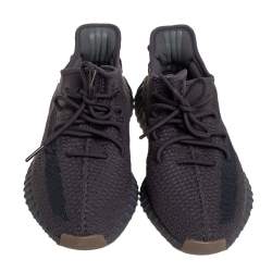 Pre Owned Yeezy x adidas Dark Grey Knit Fabric And Mesh Boost 350 V2 Cinder Sneakers Size 45.5