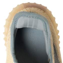 Pre Owned Yeezy x adidas Yellow Cotton Knit Boost 350 V2 Linen Sneakers Size 42 2/3