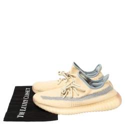 Pre Owned Yeezy x adidas Yellow Cotton Knit Boost 350 V2 Linen Sneakers Size 42 2/3