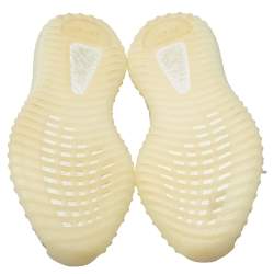 Pre Owned Yeezy x Adidas Cream Cotton Knit Boost 350 V2 Triple White Sneakers Size 41 1/3