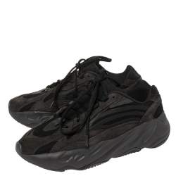مملوكة مسبقًا Yeezy x Adidas Black/Grey Suede And Canvas Boost 700 V2 Vanta Sneakers Size 42