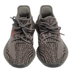 Pre Owned Yeezy x Adidas Grey Cotton Knit Boost 350 V2 Beluga Sneakers Size 42.5