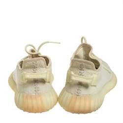 Pre Owned Yeezy x Adidas Knit Fabric Boost 350 V2 Butter Sneakers Size FR38 2/3