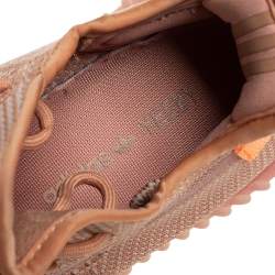 Pre Owned Yeezy x adidas Maple Orange Knit Fabric Boost 350 V2 Low Top Sneakers Size 43 1/3