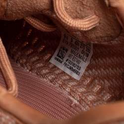 Pre Owned Yeezy x adidas Maple Orange Knit Fabric Boost 350 V2 Low Top Sneakers Size 43 1/3