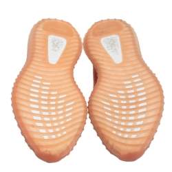 Pre Owned Yeezy x adidas Maple Orange Knit Fabric Boost 350 V2 Low Top Sneakers Size 43 1/3