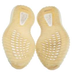 Pre Owned حذاء رياضي ييزي x أديداس بوست 350 V2 قماش تريكو أبيض تريبل عنق منخفض مقاس 41 1/3