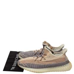 Pre Owned Yeezy x adidas Multicolor Knit Fabric Boost 350 V2 Ash Pearl Sneakers Size 44 2/3