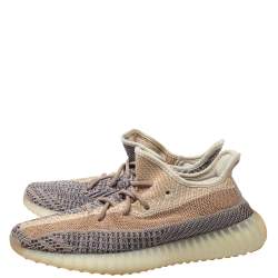 Pre Owned Yeezy x adidas Multicolor Knit Fabric Boost 350 V2 Ash Pearl Sneakers Size 44 2/3