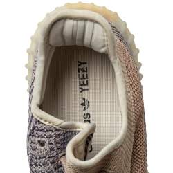 Pre Owned Yeezy x adidas Multicolor Knit Fabric Boost 350 V2 Ash Pearl Sneakers Size 44 2/3