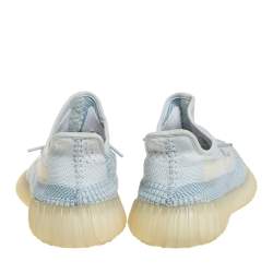 مملوكة مسبقًا Yeezy x adidas White/Blue Knit Fabric Boost 350 V2 Cloud White Non Reflective Sneakers Size 42 2/3