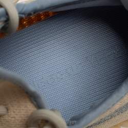 مملوكة مسبقًا Yeezy x adidas Beige/Grey Knit Fabric Boost 350 V2 Linen Sneakers Size 42