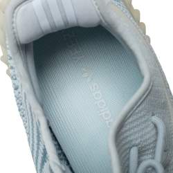 Pre Owned Yeezy x adidas Blue/White Knit Fabric Boost 350 V2 Cloud White Sneakers Size 43 1/3