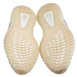 Pre Owned Yeezy x adidas Blue/White Knit Fabric Boost 350 V2 Cloud White Sneakers Size 43 1/3