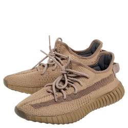 مملوكة مسبقًا حذاء رياضي ييزي X أديداس إيرث بوست 350 قماش تريكو بني برقبة منخفضة مقاس 40 2/3 