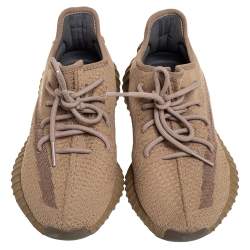 مملوكة مسبقًا حذاء رياضي ييزي X أديداس إيرث بوست 350 قماش تريكو بني برقبة منخفضة مقاس 40 2/3 