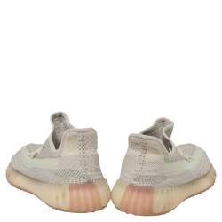 Pre Owned Yeezy x adidas Cream/Grey Knit Fabric Boost 350 V2 Citrin Sneakers Size 42 2/3