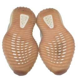 Pre Owned Yeezy x adidas Cream/Grey Knit Fabric Boost 350 V2 Citrin Sneakers Size 42 2/3