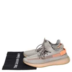 Pre Owned Yeezy x Adidas Grey Cotton Knit Boost 350 V2 True Form Sneakers Size 42