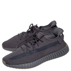 مملوكة مسبقًا Yeezy x Adidas Dark Grey Cotton Knit Boost 350 V2 Cinder Sneakers Size 46