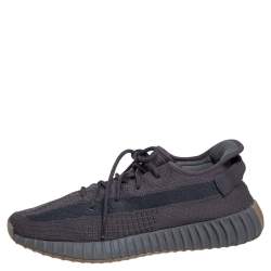 مملوكة مسبقًا Yeezy x Adidas Dark Grey Cotton Knit Boost 350 V2 Cinder Sneakers Size 46