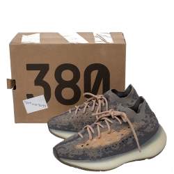 Pre Owned حذاء رياضي ييزي x أديداس بوست 380 ميست قماش تريكو رصاصي عنق منخفض مقاس 39 1/3