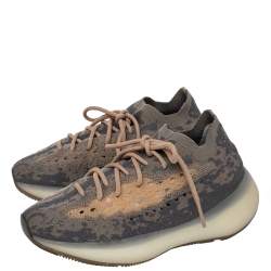 Pre Owned حذاء رياضي ييزي x أديداس بوست 380 ميست قماش تريكو رصاصي عنق منخفض مقاس 39 1/3