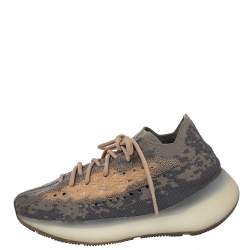 Pre Owned حذاء رياضي ييزي x أديداس بوست 380 ميست قماش تريكو رصاصي عنق منخفض مقاس 39 1/3