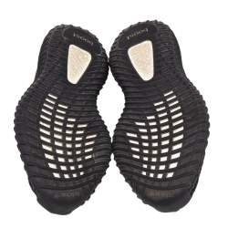 Pre Owned Yeezy x adidas Black Knit Fabric Boost 350 V2 Static Low Top Sneakers Size 44