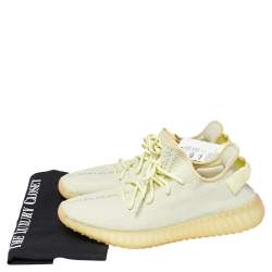Pre Owned Yeezy Boost 350 V2 "Butter" Green Knit Fabric Lace Up Sneaker Size 44