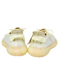 Pre Owned Yeezy Boost 350 V2 "Butter" Green Knit Fabric Lace Up Sneaker Size 44