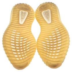 Pre Owned Yeezy x Adidas Boost 350 V2 Cream/Triple White Knit Fabric Lace Up Sneaker Size 44.5