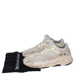 Pre Owned Yeezy x Adidas White Mesh And Suede Boost 700 Analog Sneakers Size 42