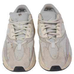 Pre Owned Yeezy x Adidas White Mesh And Suede Boost 700 Analog Sneakers Size 42